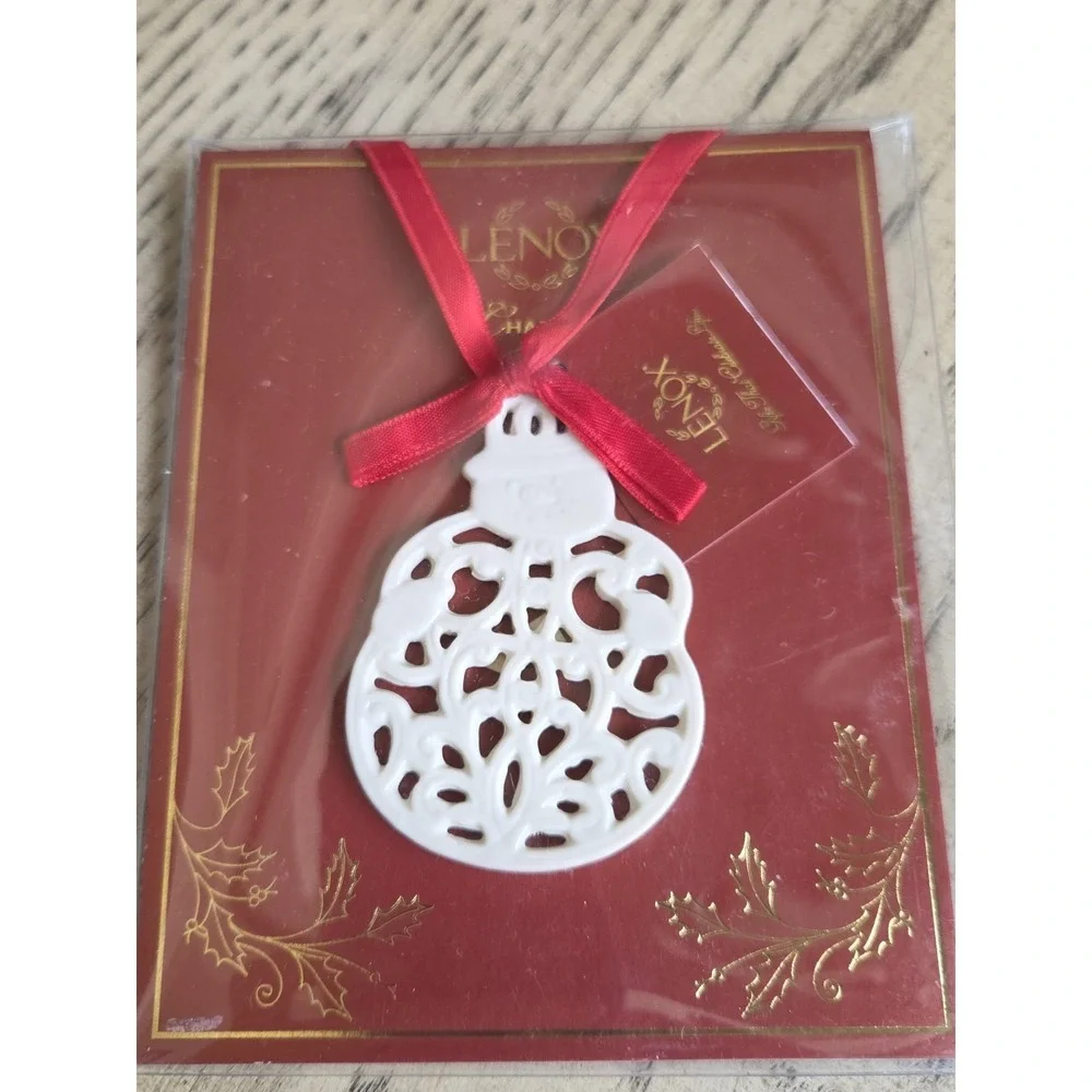 Lenox Charms Pierced Snowman  Christmas Ornament New Beautiful Lenox  Ornament